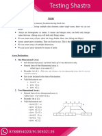 Array: Array Declaration: 1. One Dimensional Array