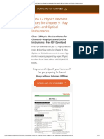 Class 12 Physics Revision Notes For Chapter 9 - Ray Optics and Optical Instruments