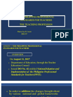 The Philippine Professional Standards For Teachers The Teaching Profession