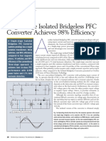 Single Stage Isolated Bridgeless PFC Converter Achieves 98 Percent Efficiency