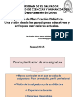 Planificacion y Programas de Asignatura