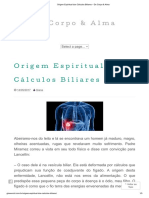 Origem Espiritual Dos Cálculos Biliares - de Corpo & Alma