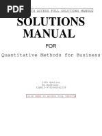 Solutions Manual: Quantitative Methods For Business