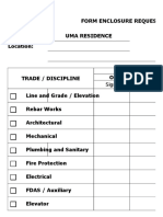 Form Enclosure Request Project: Uma Residence Location:: Sign Date