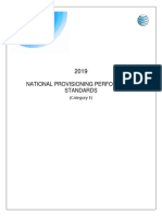 National Provisioning Performance Standards: (Category E)