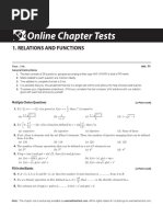 Online Chapter Tests: 1. Relations and Functions