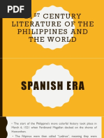 21st Century Literature of The Philippines and The World Spanish Era