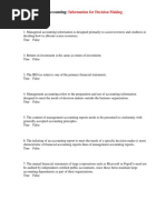 Financial and Managerial Accounting Information For Decision Making