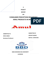 Consumer Perception Regarding Amul Products in India": A Project ON "