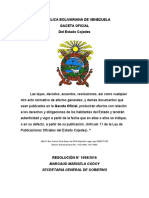 Reforma de La Ley de Minas Del Estado Bolivariano de Cojedes