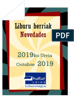 2019ko Urriko Liburu Berriak - Novedades de Octubre Del 2019