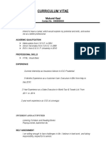 Curriculum Vitae: Mukund Kaul