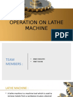 Operation On Lathe Machine