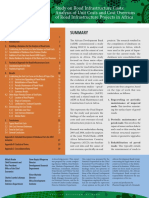 Study On Road Infrastructure Costs - Analysis of Unit Costs and Cost Overruns of Road Infrastructure Projects in Africa