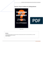 Thinking Like A Physicist, Physics Problems For Undergraduates Thinking Like A Physicist, Physics Problems For Undergraduates