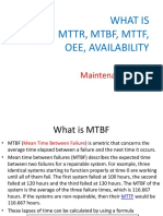 MTTR, MTBF, MTTF, Oee