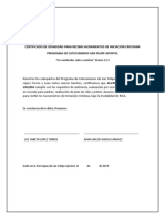 Certificados de Idoneidad para Recibir Sacramentos de Iniciación Cristiana