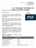 GESA-Sensor de Nivel - Interruptor de Flotador de Ø52 MM Con Cable y Conexión Roscada