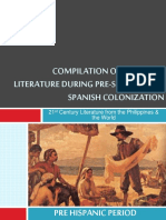 Compilation of Philippine Literature During Pre-Spanish and Spanish Colonization