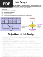 Job Design: Job Design (Work Design or Task Design) Is The Specification of Contents, Methods and