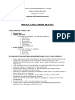 Module V: Qualitative Analysis: Language and Literature Assessment