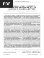 Does High Self-Esteem Cause Better Performance, Interpersonal Success, Happiness, or Healthier Lifestyles?