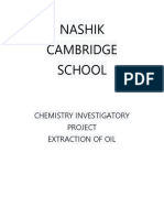 Nashik Cambridge School: Chemistry Investigatory Project Extraction of Oil