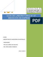 L7 - Ensayo de Medicion de Espesores