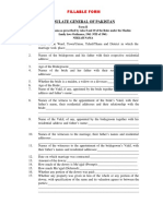 Consulate General of Pakistan: Fillable Form