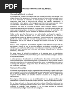 Proceso de Chancado o Trituracion Del Mineral