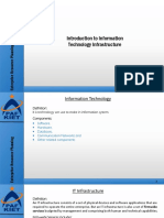 Introduction To Information Technology Infrastructure: Lecture - I Part - I