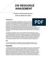 Crew Resource Management: A Paper by The CRM Standing Group of The Royal Aeronautical Society