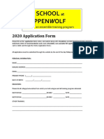 The School Steppenwolf: 2020 Application Form