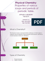 Properties of Various Groups and Periods of Periodic Table.: Physical Chemistry