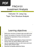 FINC4101 Investment Analysis: Instructor: Dr. Leng Ling Topic: Term Structure Analysis