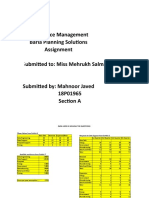 Sales Force Management Baria Planning Solutions Assignment Submitted To: Miss Mehrukh Salman