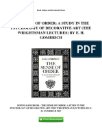 The Sense of Order A Study in The Psychology of Decorative Art The Wrightsman Lectures by e H Gombrich PDF