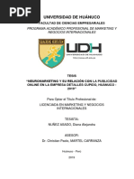 Neuromarketing y Su Relación Con La Publicidad Online en La Empresa Detalles Cupido Huánuco 2019