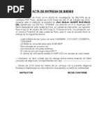 Acta de Entrega Vehicular y Documentos Chofer