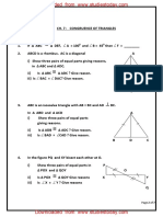 Class 7 Maths Worksheet - Congruence of Triangles