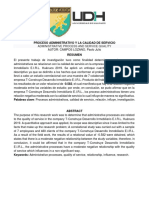 Articulo Cientifico Del Proceso Administrativo y La Calidad de Servicio