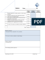 Cookbook Rubric