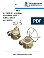 Worm Gear Operator Quarter Turn Gearbox Model SSBWG Manual