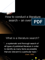 How To Conduct A Literature Search - An Overview