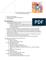 Shoulder Post-Operative Rehabilitation Protocols