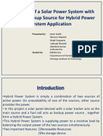 Simulation of Hybrid Power System Using Solar Power As Main Source and Fuel Cell As Backup Source