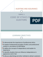 BKAA 3023 Â " Topic 1 - Code of Ethics For Auditors