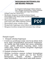 Dampak Penggunaan Bioteknologi Dalam Bidang Pangan