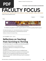 Reflections On Teaching From Surviving To Thriving