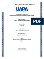 Presupuesto Empresarial - Tarea Unidad V